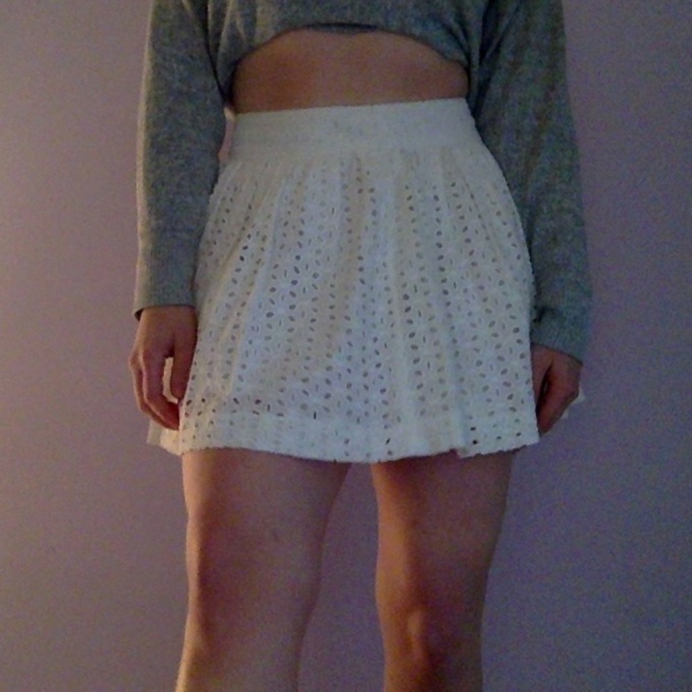 Floral key hole flare skirt